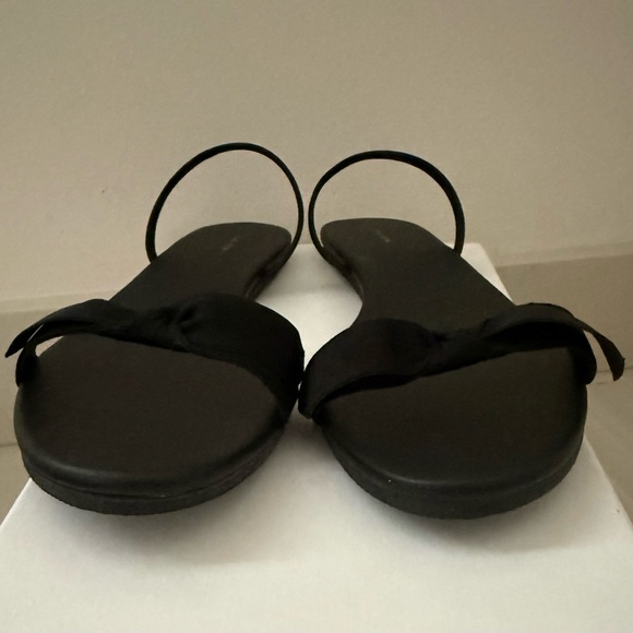 The Row Bow Flat Slingback Sandals, 39, Black - Picture 7 of 12